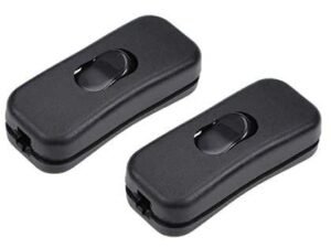 Electronic Spices Black Halfway Rocker Push Button Switch for Table Lamp, Bed Lamp, Inline Switch, Tik Tok (Pack of 2)