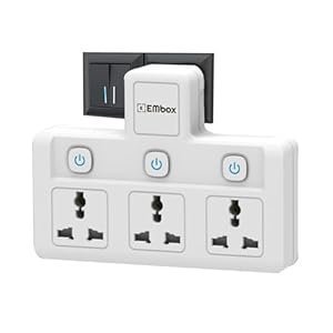 MOS EMBOX Multi Plug Socket with Individual Switch-Cordless Extension Board with 3 Universal Sockets-Multiplug -1500W - Image 7