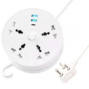 mos EMBOX Rotary Extension Board with USB C USB A Extension Board with Switches Universal Sockets LED Indicator-5 mtr Extension Cord, Multi Plug Socket with Safety Shutter(4 Sockets + 3USB Retractable) - Image 7