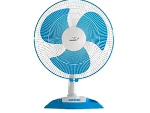 MOS V-Guard Gatimaan High Speed Table Fan for Home | 2100 RPM Motor, 3 Speed Controls | 40cm (400mm) Sweep | 2 Year Warranty (White Blue)
