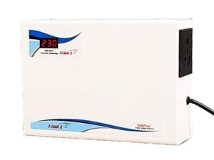FOUR-S Digital Voltage Stabilizer [FS-D-WMTM-160] for Washine Machine, Tread Mill and Microwave Oven (Working Range: 160-280V 10A) ; White Glossy
