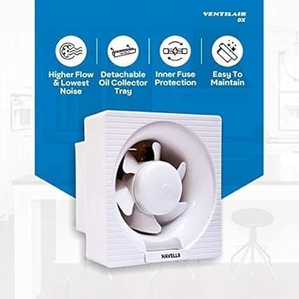 RR Signature Vento Axial 100 MM Exhaust Fan for Bathroom, Kitchen, and Office, Noiseless, Guard, and Anti-Rust Body (White), 3 Year Warranty - Image 2