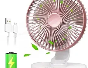 MOS Rylan 4000mAh Rechargeable Desk Fan, Portable Table Fan,USB Fan, USB Battery Powered Quiet Personal Fan,4 Speed for Home Office Travel Outdoor/