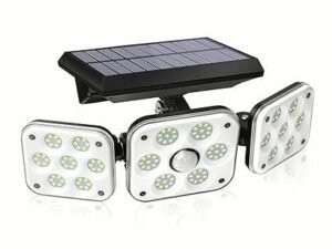 WIDEWINGS Outdoor Solar Light, Solar Light with Motion Sensor Ip65 Waterproof 138 Led Outdoor Solar Floodlight 3 Heads for Garden (1 Pack)