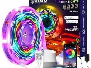 Gesto 600 LED Strip Lights with Adaptor - Music Sync RGB Lights Google & App Operated Waterproof Smart Light(10 Meter)
