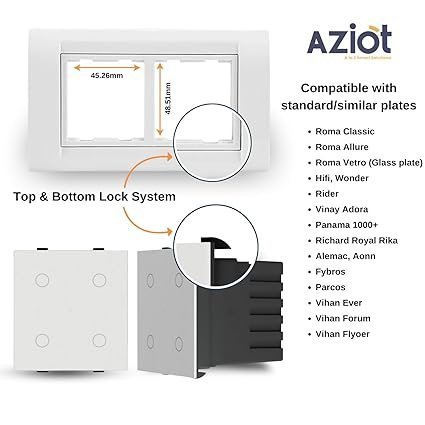 AZIOT SMART MODULAR 4 GANG TOUCH SWITCH (6 amps each) - GLASS (Not Acrylic): Elevate Your Home with Effortless Control (Fits in Anchor Roma Classic and similar plates) Home Automation, White - Image 4