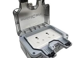 AmiciCare Waterproof Power Socket, 6/16Amp Outdoor Electric Switch Box IP66 (Double Socket)