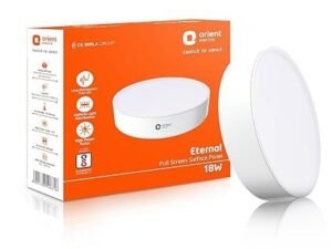 Orient Electric 18W Rimless Round LED Full Screen Surface Panel Light | 6500K, Cool White| Surface Ceiling LED Light (No False Ceiling Required)| Pack of 1