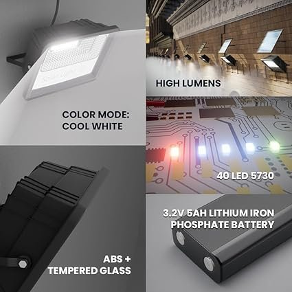 Solar Flood Light Outdoor LED, Waterproof, Automatic Wall-Mount Lamp for Home, Garden, Balcony, Patio with Remote | Solar-Powered Flood Light | Solar Exterior Flood Lamp for Outdoors (Pack of 1) - Image 3