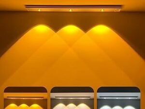 One94Store Plastic 40cm Motion Sensor Under Cabinet LED, 1200mAh Battery, Dimmable USB Rechargeable Closet Lamp, Wireless Stick-On for Wardrobe, Kitchen, Stairs (Pack of 1) Yellow