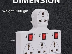 mos Digiway 4 Universal Socket 3 Switch Multi Plug Extension Board/Multiplug(Pack of 2)