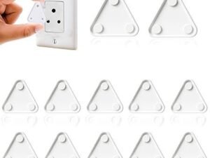 Novo Baby 12-Piece Baby Safety Electric Socket Plug Guards | Baby Proofing Switch Board Cover for Kids Safety with Easy Removal Pin (Pack of 12, White)