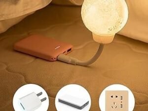 FLYNGO Plastic USB Night Light for Bedroom, Moon Night Lamp for Kids, Children, Living Room (Moon), Led, White