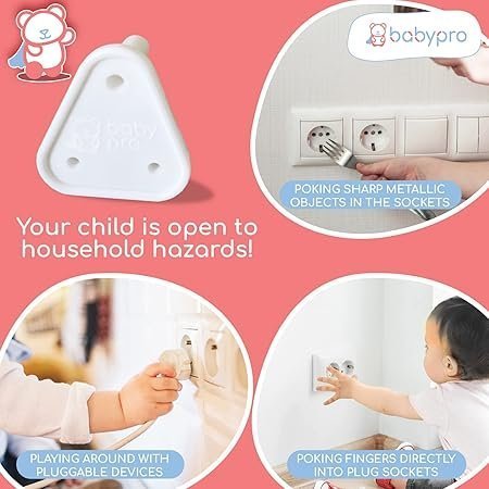 MOS BabyPro BabyProofing Electric Socket Covers (Set of 12) for Baby Safety by Certified Professional Childproofer, Switch Board Covers (White) - Made in India - Image 5