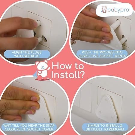 MOS BabyPro BabyProofing Electric Socket Covers (Set of 12) for Baby Safety by Certified Professional Childproofer, Switch Board Covers (White) - Made in India - Image 3