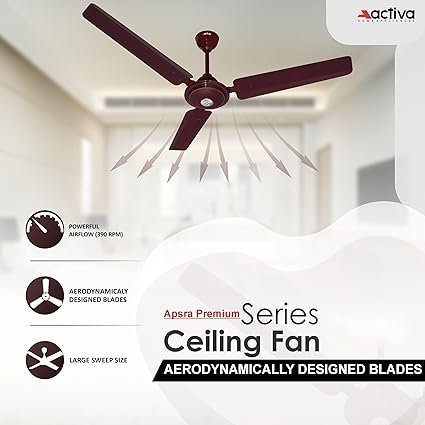 ACTIVA 390 Rpm 1200Mm High Speed Bee Approved 5 starss Rated Apsra Brown Ceiling Fan - Image 4