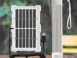 Epyz Solar Light Outdoor Rechargeable LED Tube Lights for Home Outdoor Indoor with AC/DC Tube Light with All in one Features Along with Pair of Magnetic Clamps [Pack of 1, 22LED White Light ]