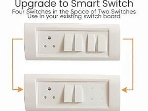 CONBRE SW4 Wi-Fi Smart Modular 4 Gang Touch Switch for Home automation, Energy Monitoring, remote control | Suitable for fan, light & 10A socket | Works with Alexa, google Assistance & Siri (White)