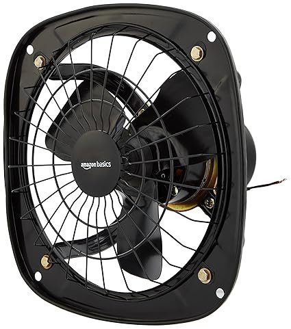 High Speed Exhaust Fan I 3 Heavy Duty Blades | Rust Resistant Body | RPM 2600 | 9 inch/225mm Sweep Length (Black)