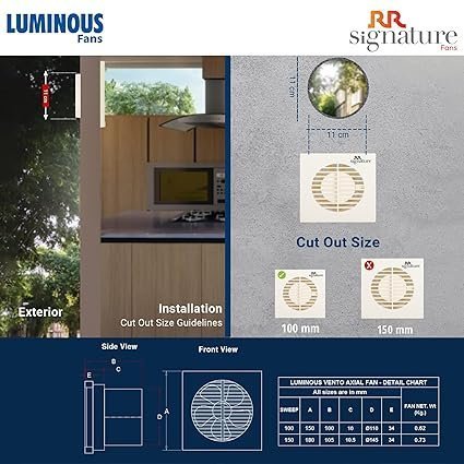 RR Signature Vento Axial 100 MM Exhaust Fan for Bathroom, Kitchen, and Office, Noiseless, Guard, and Anti-Rust Body (White), 3 Year Warranty - Image 4