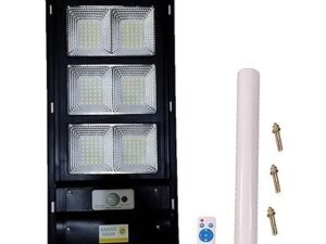 Aarmee Solar Street Light 280 Watt Led Lens Chips with Peak 25 watt Brightness All in One Automatic with Motion Sensor and IP65 Waterproof for Outdoor Use - Black(Plastic)