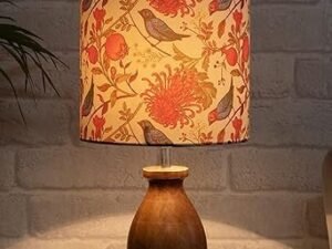 Homesake® Lamp, Table Lamp, Night Lamp for Bedroom, Home Decor Items, Lamp for Living Room, Light Lamp, Bedside Lamps, Room Decor, Dovel Pot - (Wooden Base, Birds)