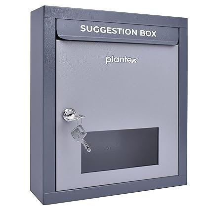Plantex All in one Multipurpose use Box- Letter Box/Post Box for Gate Home and Office/Suggestion Box for Office use/Complaint/Donation Box with Lock Table Top or Wall Mount Pack of 1 - (Grey) - Image 2