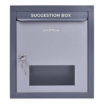 Plantex All in one Multipurpose use Box- Letter Box/Post Box for Gate Home and Office/Suggestion Box for Office use/Complaint/Donation Box with Lock Table Top or Wall Mount Pack of 1 - (Grey) - Image 4