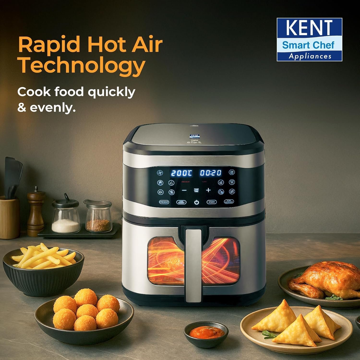 KENT Digital Air Fryer 8L