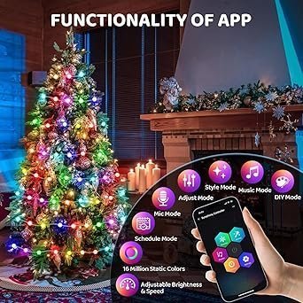 Gesto 5V Ball Shape Serial String Lights - USB Smart Music Sync Led Lights with Remote and App Control,RGB Color Changing Fairy Lights (5 Meter, 33 Led,Multicolor) . - Image 5