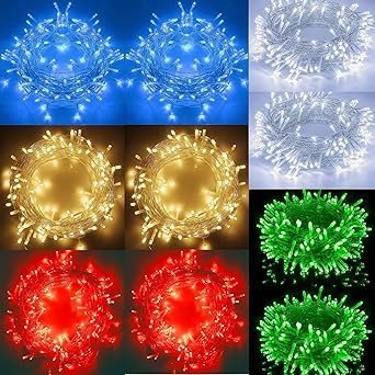 PESCA LED String Lights Serial Bulbs Ladi Decoration Lighting for Diwali Christmas (11 Meters) - Set of 10, Multicolour . - Image 3