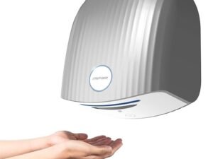 interhasa! Air Wiper Electric Hand Dryer Automatic Sensor Hot Cold Air ABS Wall Mount 220V 1200W Commercial Use Silver