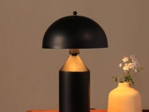 Table Lamp (Black) | Handmade Modern Design Lampshade | Best for Bedroom, Living Room, Study Room, Home Office | Decorative Night Lamp | (Bulb not Included)