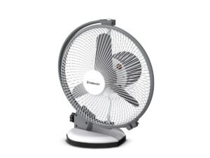 Goldmedal Tristar 225 mm Personal Fan For Home and Office | Powder Coated Metallic Finish | High Speed | High RPM | 2 years Warranty (White Grey)
