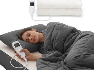 Lifelong Electric Under Blanket for Double Bed (180 x 160 cm) | Soft Fleece | Safe Heating Blanket Bed Warmer | 1-5 Temp Level & 1-10 hrs Timer | Detach & Wash | Heats After You..(Pack of 3).