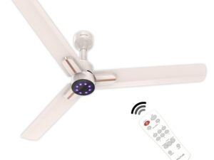 POLYCAB Wizzy Neo LED 1200mm 5-Star BLDC, Remote Ceiling fan for Living Room | 8 Purple LED Speed Indicator | High Air Delivery, 25 Speed Control,Free Installation | 4-yr...