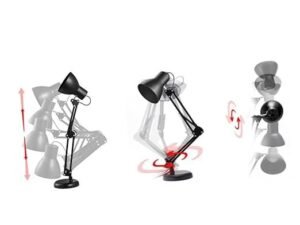 TEHAUX LED Eye-Caring Desk Lamp USB Charging Adjustable Long Arm Continuous Dimming Metal Folding Table Lamp for Reading and Home Office