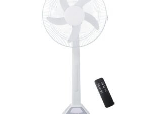 TRIDEO 𝟏𝟓 𝐘𝐄𝐀𝐑𝐒 𝐖𝐀𝐑𝐑𝐀𝐍𝐓𝐘 Remote Table Fan | 12V Battery | 14-18 Inch | Emergency Light | Rechargeable & Adjustable | Quiet, Energy-Saving & Powerful Cooling for Any Space
